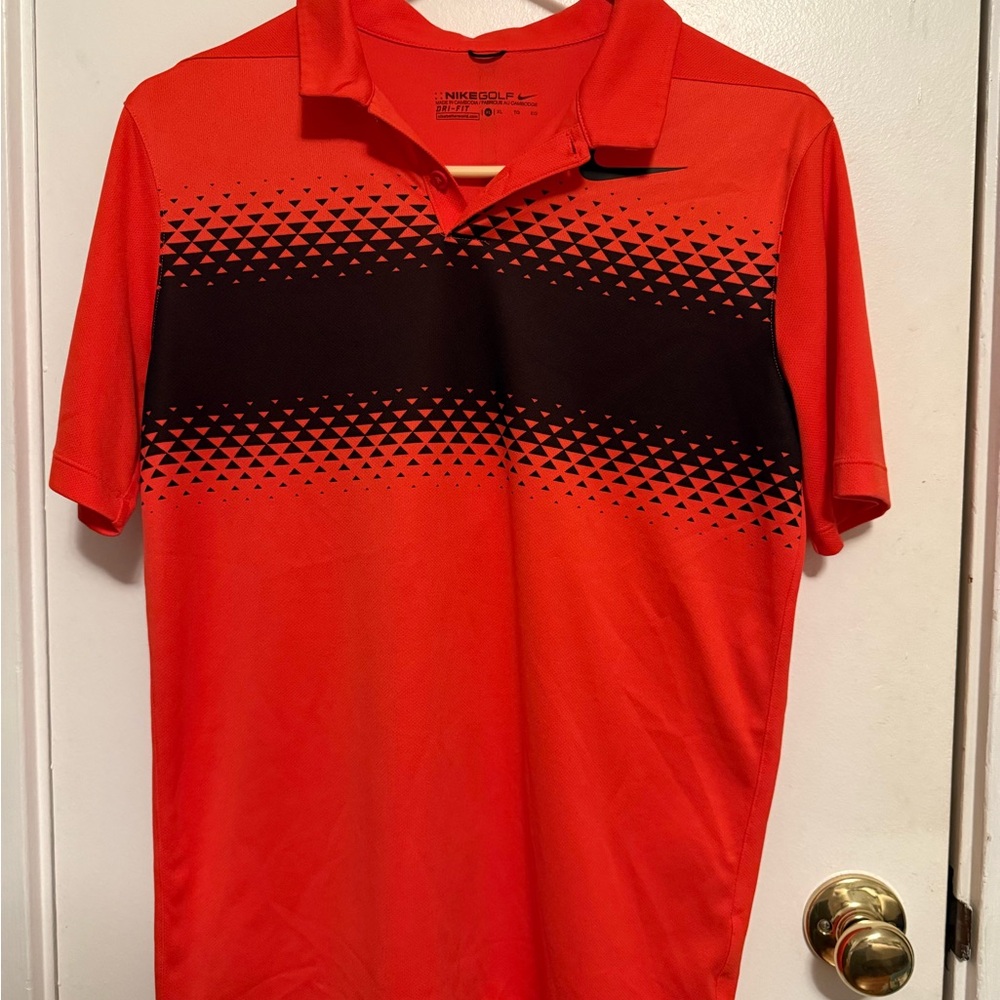 Nike Men's Orange‎ and Black Polo Shirt